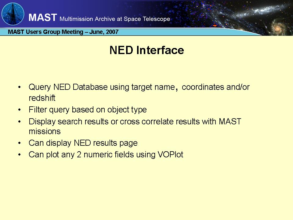 slide 1 of NED Cross-correlation presentation