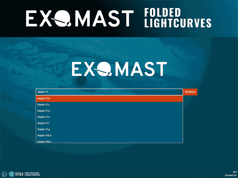 'Folded Lightcurves on exo.MAST' animation