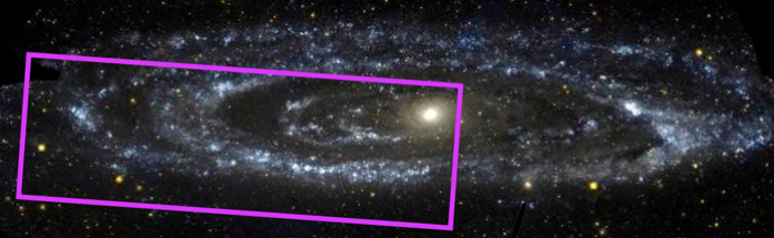 PHAT survey footprint overlaid on GALEX image of M31.