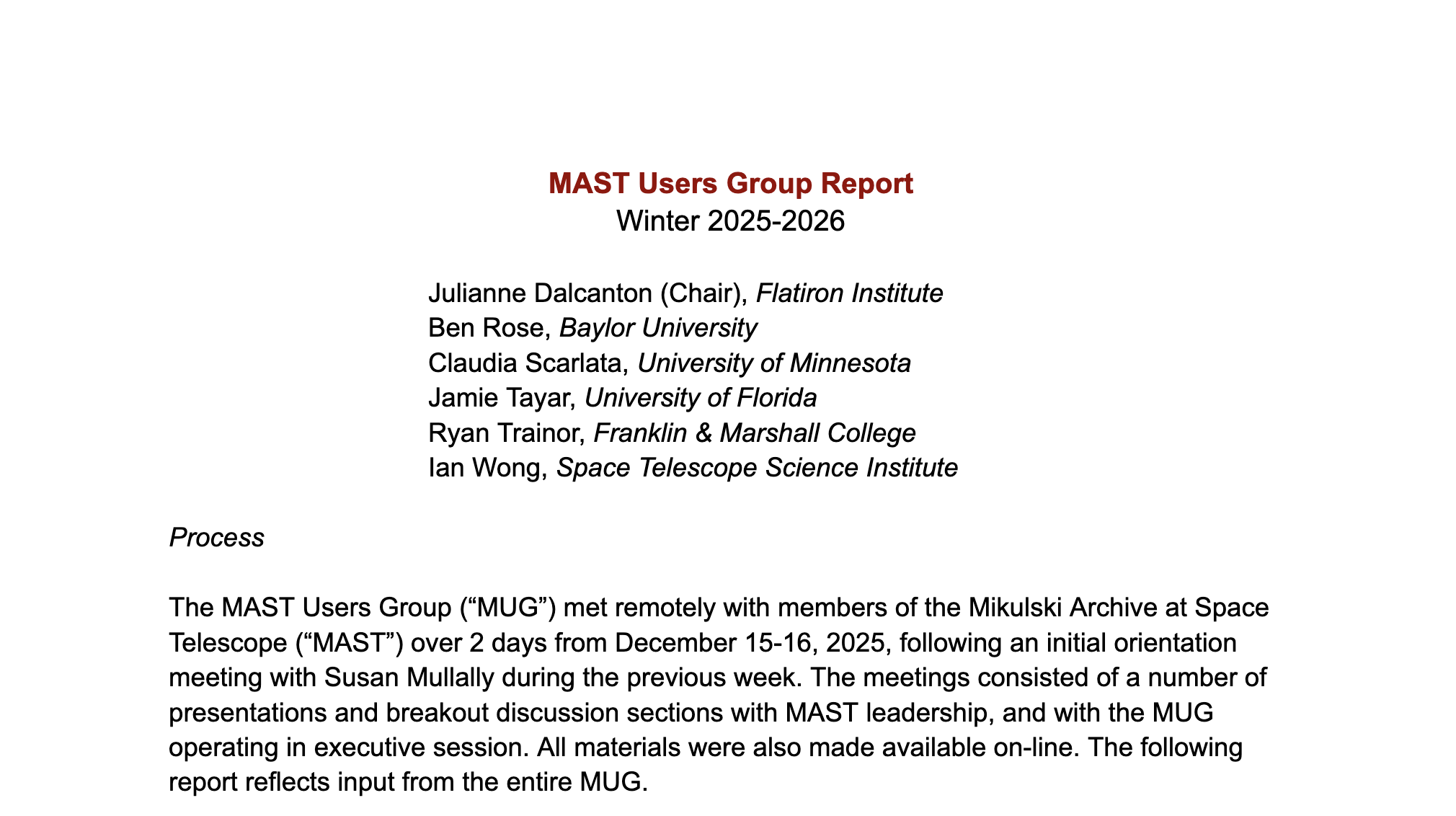 a screenshot of the 2025 MUG report