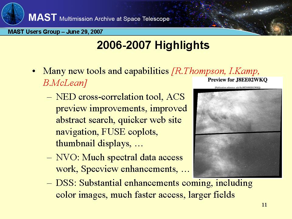 slide 11 of MAST Introduction presentation
