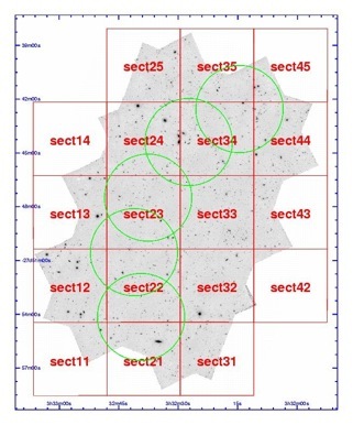 plot showing PEARS pointings in cdf-s