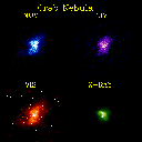 Four Crab Nebula (Messier 1) Images: near-UV, 
far-UV, optical, and X-ray
