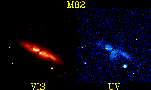 UV and optical images of M82